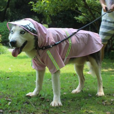 China Durable PU Leather Poncho Raincoat For Large Dogs Rain Clothes With Graft Hat Zipper For Rainy Day for sale