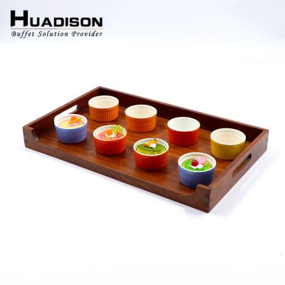 China Arabic Rectangle Home.Restaurant.Bar.Hotel.Wedding Huadison Buffet Food Wooden Serving Tray with Handles for sale