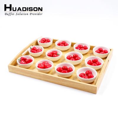 China Home.Restaurant.Bar.Hotel.Wedding Huadison Mini Best Price Sushi Platter Wedding Banquet Rectangle Serving Trays With Handle for sale