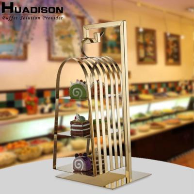 China Viable Royal Luxury Five Star Hotel Huadison Style Cradle Birdcage Dessert Display Cake Stands Birdcage Cupcake Stand For Wedding for sale