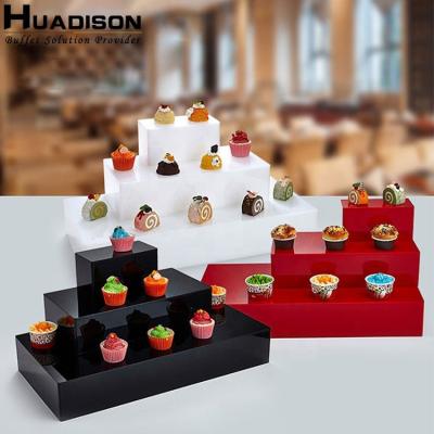 China Factory Price Sustainable Factory Price 3 Tier Creative Huadison Acrylic Wedding Cake Stand For Hotel Wedding Banquet for sale