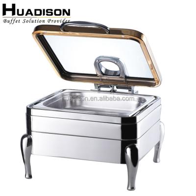 China Wedding Caterers & canteens & restaurants & Huadison hotels other hotel and restaurant supplies adjust beetles stainless steel chafing dish 6L gold chafing dish for sale