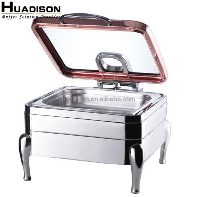 China Wedding Caterers & canteens & restaurants & Catering Hotels Huadison Banquet Rose Gold Chafing Dish Fuel In Dubai Luxury Teasing Dish Food Warmer for sale