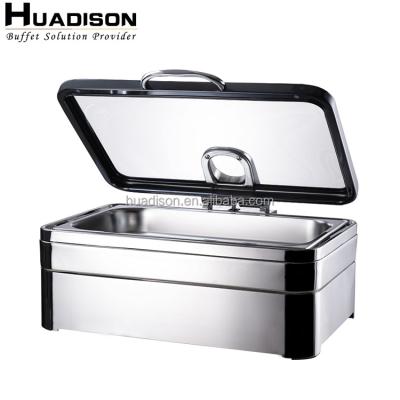 China Wedding Caterers & canteens & restaurants & Huadison Hotel Banquet Equipment Rectangle Induction Chafing Dish Buffet Electric Food Warmer for sale