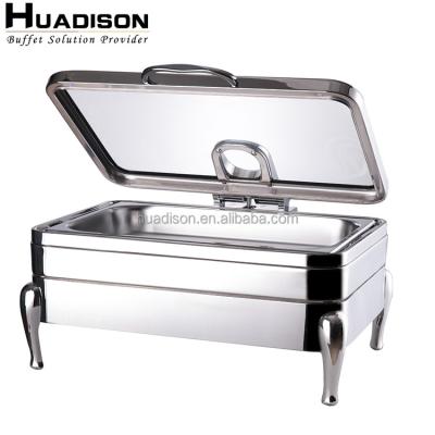 China Wedding Caterers & canteens & restaurants & Huadison Hotels Cheffing Commercial Silver High Quality Cheeky Dishes Buffet Dishes Stainless Steel Chafing Dish for sale