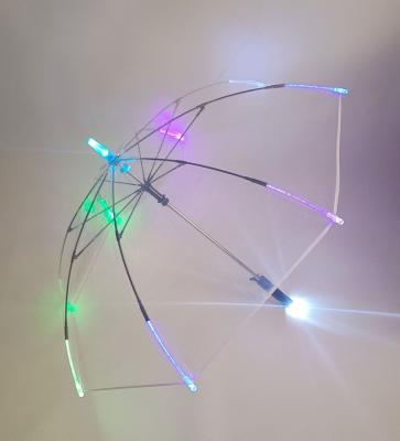 China Modern LED Light Upright Transparent Clear POE Umbrella For Kids for sale