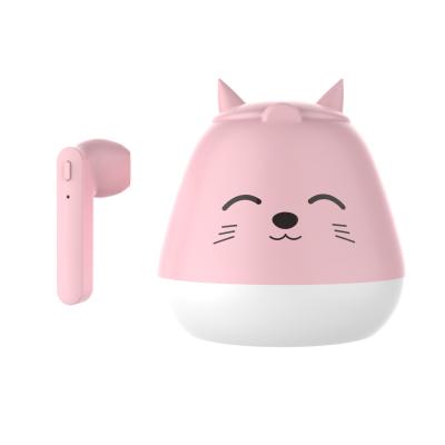 China BT V5.0 cute mini tws BT V5.0 cute wireless stereo sport earbuds In-ear cartoon headphones with charging case for sale