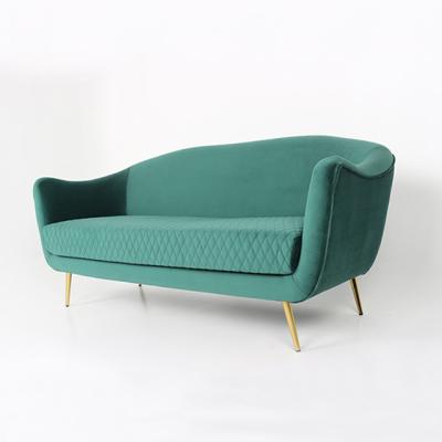 China Sectional Furniture Sofa Set Sofa Modern Special Armrest Design Green Velvet Living Room Canape for sale