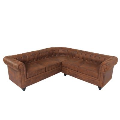 China Hot Selling Modular Vintage Fabric Modular 7 Seaters Sectional Corner Tufted Chesterfield Sofa for sale