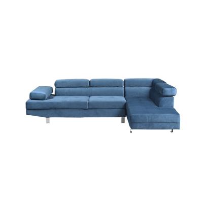 China Corner Sofa Living Room Sofa Modernl New Design L Shape Sofa Blue Velvet Fabric Corner Sofa Canape for sale