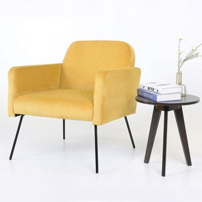 China Modern Yellow Leisure Chair New Style Velvet Leisure Living Room Armchair for sale