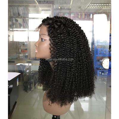 China YFhair's Kinky Curly/Libertine High Density Curly Frontal Wig, 250% Density Handmade Wig for sale