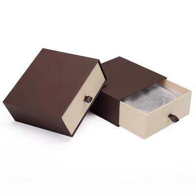 China 13.5X12.5X5.5cm Recyclable Brown Drawer Storage Shipping Retail Box For Belt Packing Box for sale