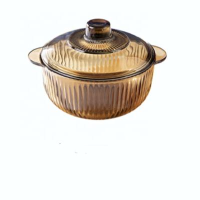 China Various Vertical Stripe Simple Viable Nordic Lead Free Stereo Design Pot Dinner Style Colorful Glass Bowl With Dust Cover for sale