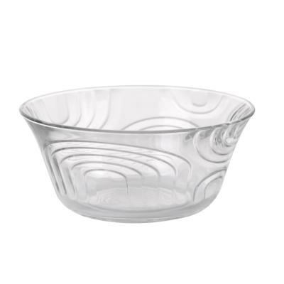 China Viable Wholesale Summer Hot Sale Curved Design Flour Fruit Bowl Clear Mixed Glass Salad Bowl Set For Food Serving for sale