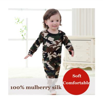 China Mulberry Silk Children's Wear Children's Wear Cloth Knitted Long Sleeve Mulberry Silk Children's Suit 5 Sizes Optional for sale