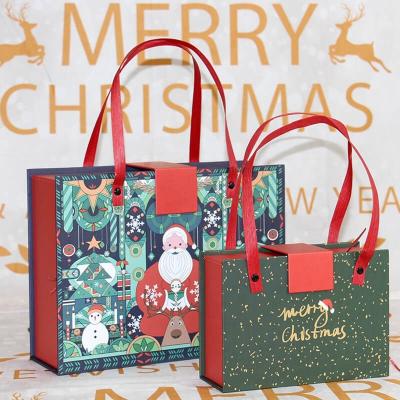 China Recycled Materials Wholesale Color Rigid Custom Aluminum Stamping Logo Printing Christmas Eve Gift Packaging Boxes for sale