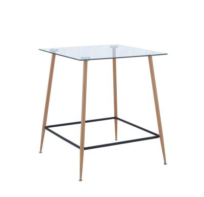 China Adjustable (other) Modern Kitchen Tables Furniture Square Tempered Glass Dining Table for sale