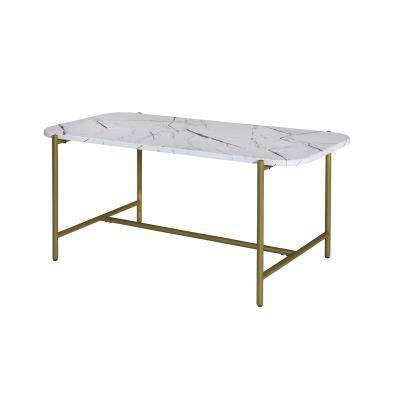 China Simple  easy to assemble Living Room Furniture Dining Table Coffee Tables With Metal Legs for sale