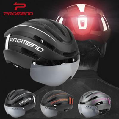 China AMAZON HOTSALE BICYCLE HELMET MAGNE LENS HELMET ROAD HELMET PROMEND IN USB LED LIGHT SMART BICYCLE HELMET for sale