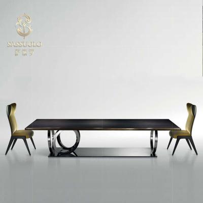 China DINING TABLE Sassuolo newly designed postmodern rectangular dining table luxury dining room furniture store features elegant dining for sale