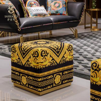 China Wholesale Sassuolo Wersace Soft Italian Footstool Customized Fabric Pouf Stool Mall Stool Stools and Stools for sale