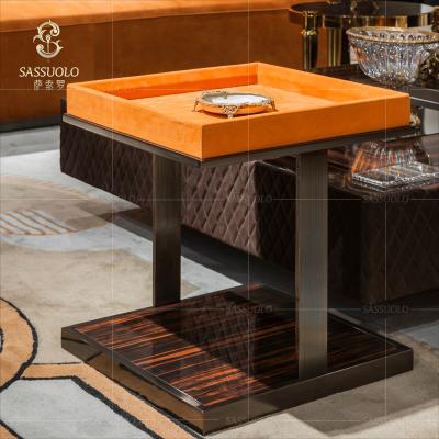 China Fashionable design luxury Italian side longhi table coffee table longhi quality leather quality Sassuolo living room furniture for sale