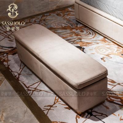 China Bedroom Sassuolo 2019luxury leather nubuck stool bed stool storage footboard stools for sale