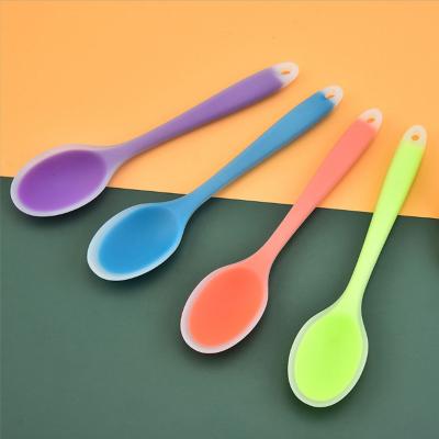 China Eco-frinendly Spoon Heat Resistant Mini Tools Colorful Kitchenware Home Use Cooking Silicone Modern Family for sale