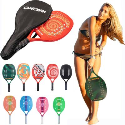 China Beach Tennis Padel Racket  Carbon Fiber Paddle Racket Soft EVA Face Outdoor Ball Sports for sale