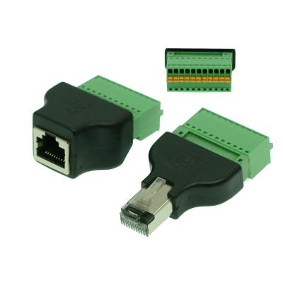 Китай 10P10C RJ48 штепсельной вилки сети RJ45 мужское или женское к переходнику терминального блока винта 10 штырей продается