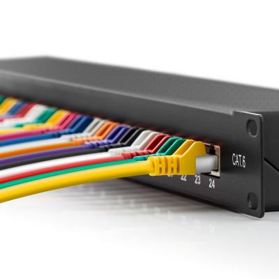 중국 24 포트 Pacthpanel UTP RJ45 패치 패널 Cat6 랙마운트 19인치 x 1U 판매용