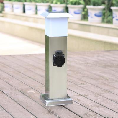 China Stainless Steel Outdoor Garden Electrical Power Sockets Outlet LED Post Light Yard Stake for sale