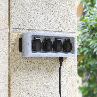 中国 屋外の壁に取り付けられた電力のソケット出口の模造大理石のポリエチレン プラスチック 販売のため