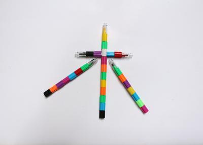 China Colorful Stacker Swap 8 Color Section Building Block Non-Sharpening Pencil multifunction Bullet pencil For Kids for sale