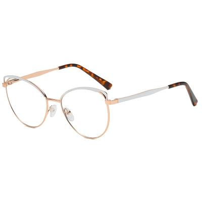 China Fancy Cat Eye Metal Anti Blue Light Glass Computer High Quality Fashionable Metal Reading Glasses for sale