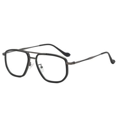 China 2022 Fashionable Blue Light Glasses Anti Bridge Double Polygon TR Optical Frames Computer Glasses Anti Blue Light Frames for sale