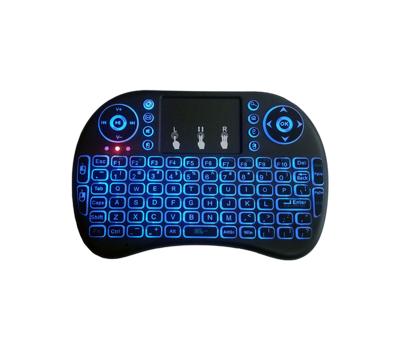 China Custom TV Box Size i8 Mini Backlit Gaming Mouse Touchpad Backlight Wireless Keyboard Combo For TV Box Laptop for sale