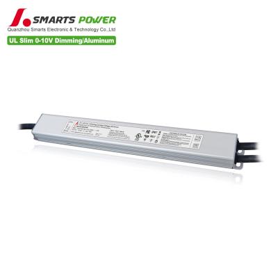 China Outdoor or indoor led lights 12v 24v 30w 0-10v dimming led driver with slim size for sale