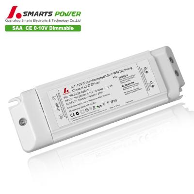 China 1-10v dimmable led driver 12v 24v 20w with plastic case 140*45*27mm for sale