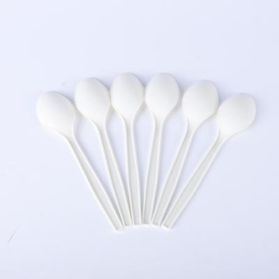 China Custom Disposable Viable Eco Friendly Logo Plastic Food Spoon for sale