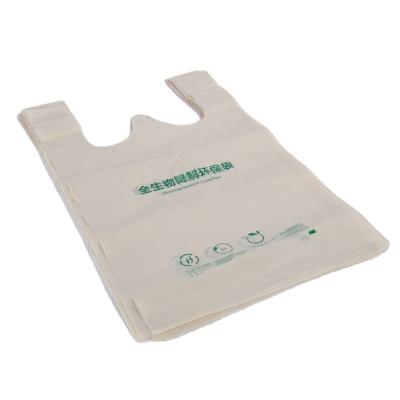 China Factory price BIODEGRADABLE white degradable packaging supermarket shopping bags with handle for sale