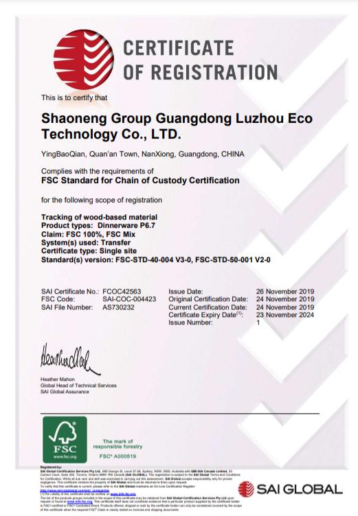 FSC - Shaoneng Group Guangdong Luzhou Eco Technology Co., Ltd.