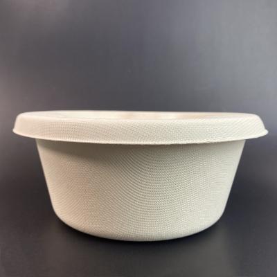 China Biodegradable Disposable Upright Bowl With Lid Biodegradable Bamboo Fiber Pulp 32oz Te koop