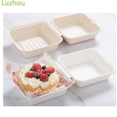 China water repellent & 1 Compartment Disposable Disposable Dishes 100% Compostable Oil Repellant Sugarcane Char Cheese Pulp Clamshell Box for sale