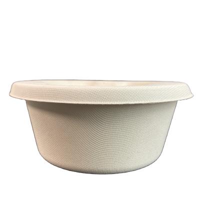 China water repellent & Factory price 1000ml oil-proof customizable hot bowl with lid pulp bowl disposable and compostable biodegradable bagasse for sale