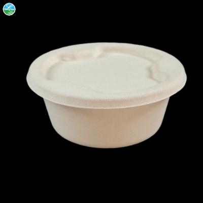 China Disposable Compostable Paper Salad Bowl With Lid Pulp Sugarcane Bagasse Nature Color Disposable Biodegradable Bamboo Making for sale