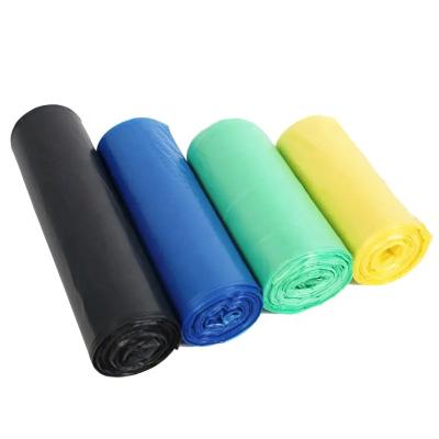 China Samples Custom Printed Logo Trash Bags Biodegradable Black Household Garbage Bag On Roll for sale