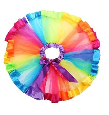 China Anti-wrinkle girls rainbow tutu skirt puffy dress for party for sale