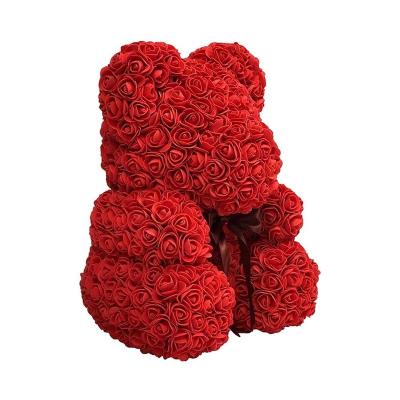 China Artificial Bear Rose Valentine Gift Artificial Rose Bear 40CM for sale